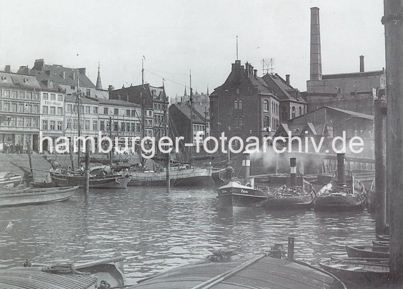 807_1900 Historisches Bild vom Altonaer Holzhafen. | Grosse Elbstrasse - Bilder vom Altonaer Hafenrand.